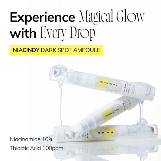 Niacindy Dark Spot Ampoule For Intensive Dark Spot Care With Niacinamide 10% Thioctic Acid 100Ppm, For Acne Scar, Melasma, Korean Glass Skin, Roll On Spot Care, Fragrance-Free (15Ml/0.50 Fl.Oz)