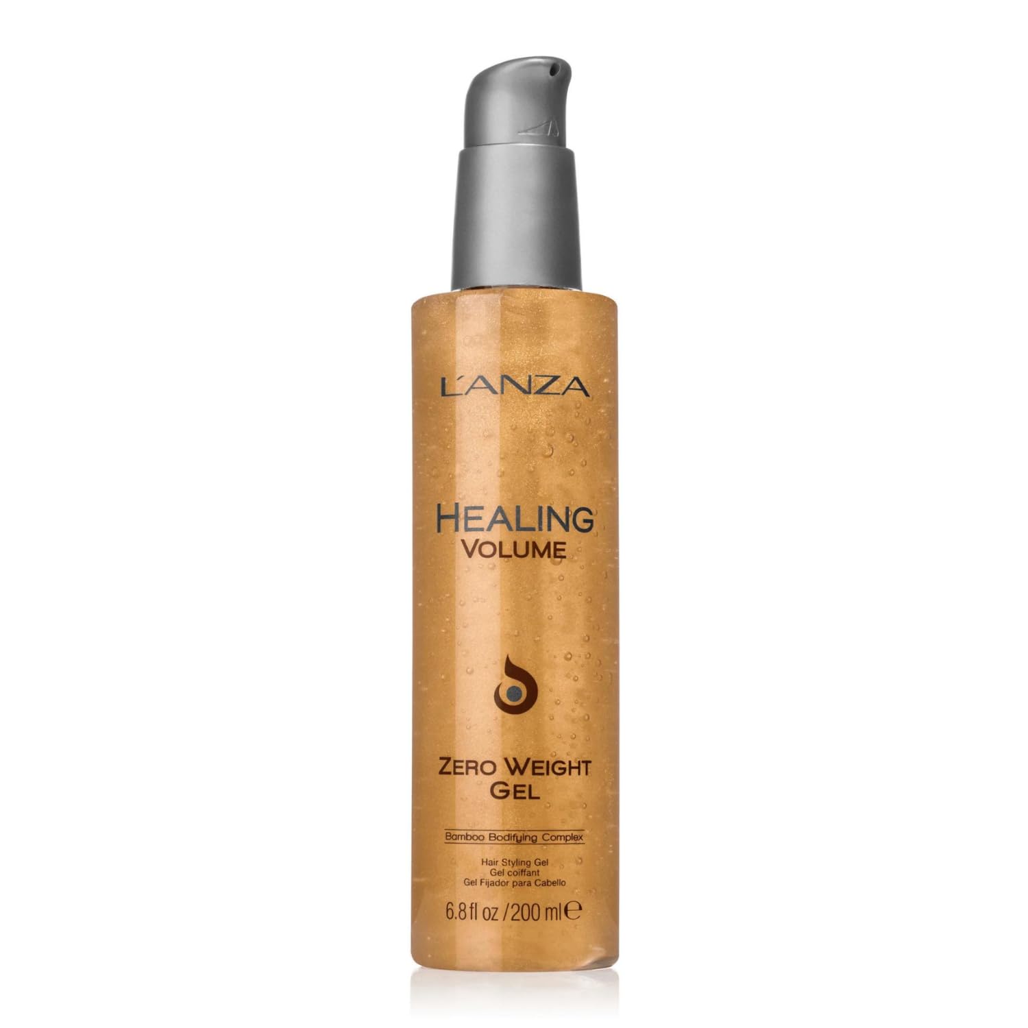 L'Anza Healing Volume Zero Weight Gel, Extra Hold Hair Gel Dramatically Boosts Shine, Volume, And Thickness Of Fine Flat Hair, And Styling Gel For Edge Control, Braiding & Hair Styling (6.8 Fl Oz)