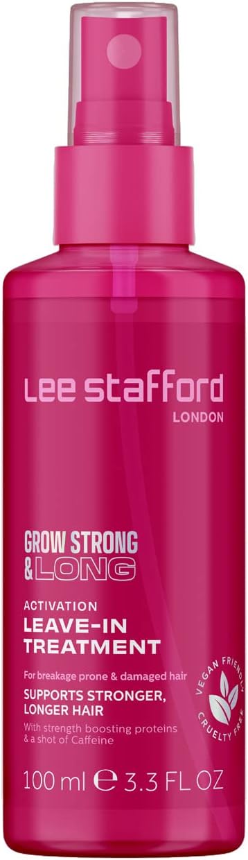 Lee Stafford Hair Growth Leave In Treatment Spray | Grow Strong & Long Collection - Best Conditioner Mist For Dry, Damaged, Frizzy Hair, Good Detangler For Styling, 100 Ml