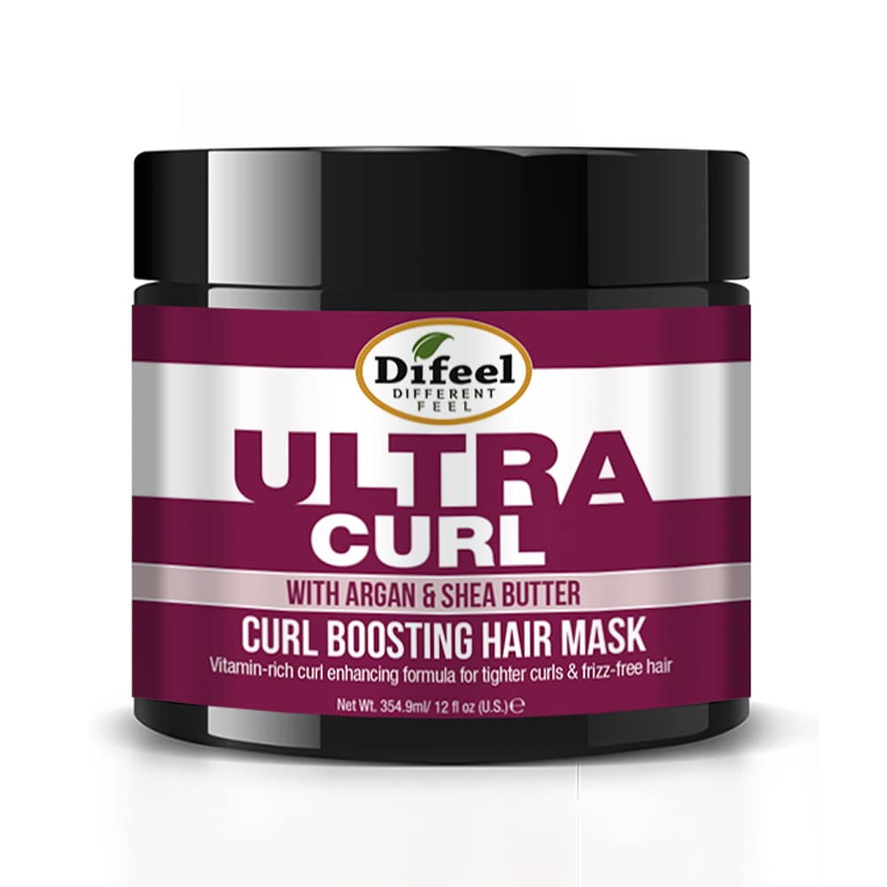 Difeel Ultra Curl With Argan & Shea Butter - Curl Boosting Hair Mask 12 Oz