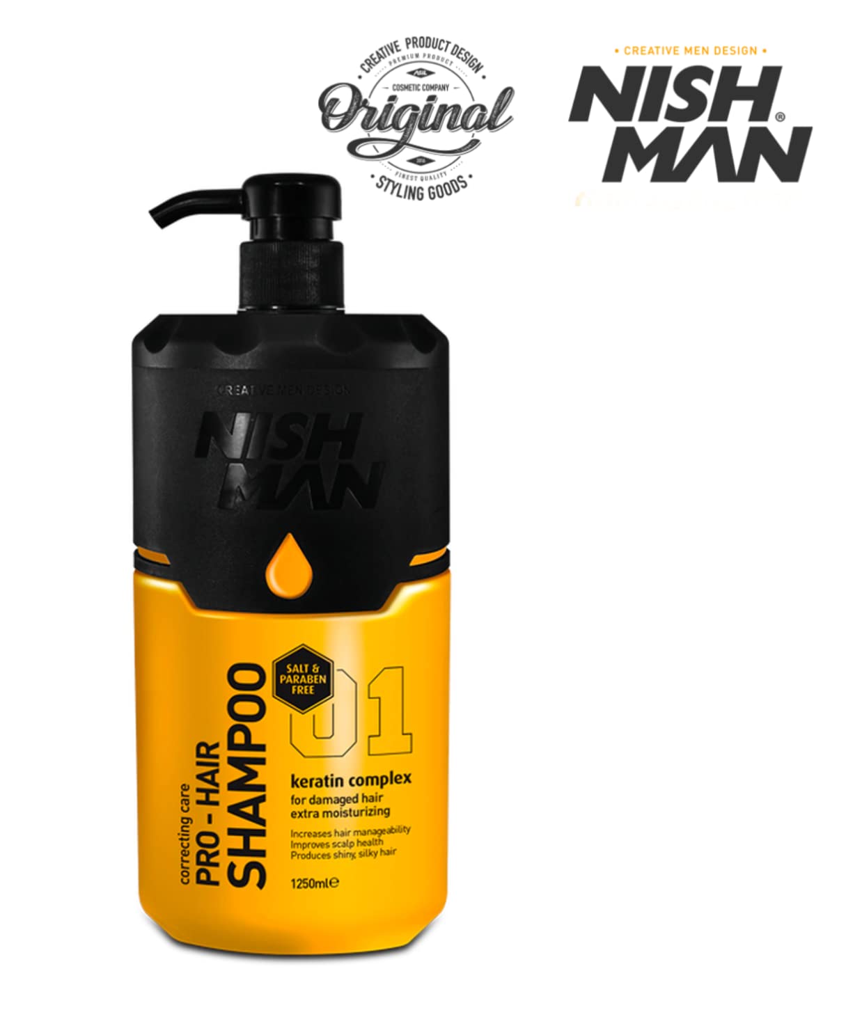 Nishman Professional Hair Shampoo (Salt & Paraben Free) 1250 Ml : Beauty & Personal Care