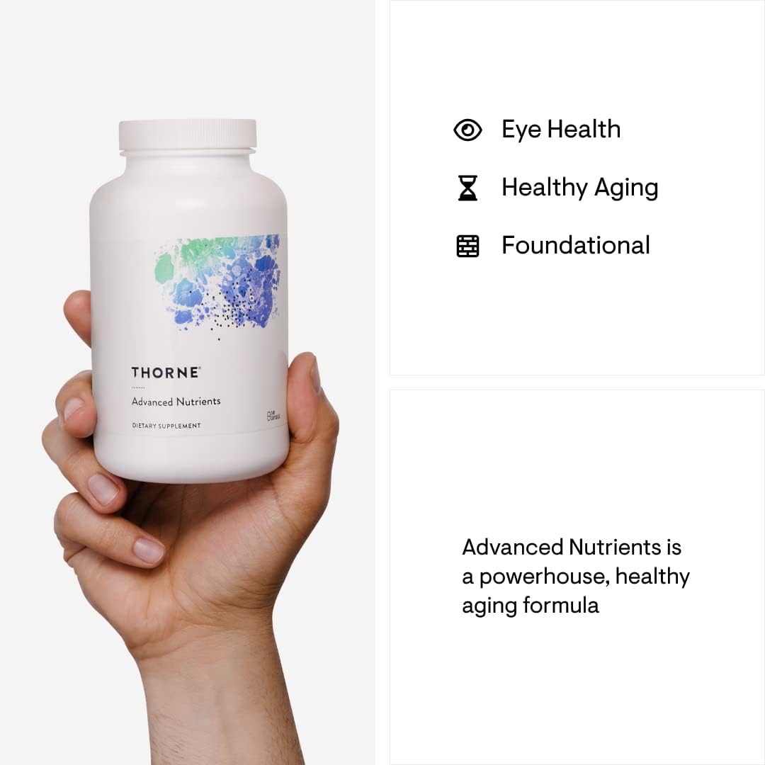 THORNE Advanced Nutrients - Multivitamin and Mineral Supplement with Nicotinamide Riboside - Foundational Support, Healthy Aging and Eye Health - Gluten-Free, Soy-Free - 240 Capsules - 30 Servings : Health & Household