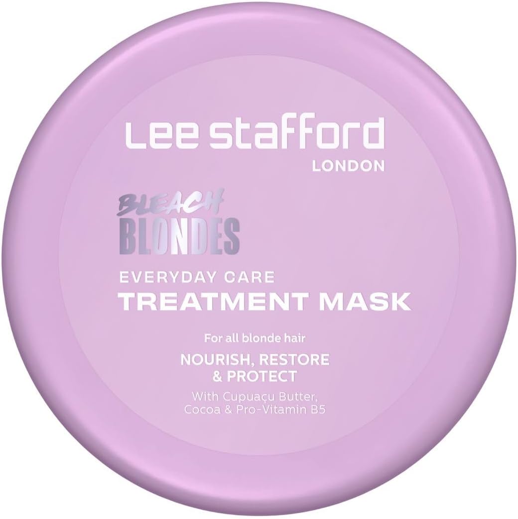 Lee Stafford Daily Blonde Hair Mask | Conditioner Treatment For Hydrating Dry, Damaged, Bleached Hair, No Yellow, Brassy, Orange Tones, Refresh Colored Bleached Hair, Silver, Light Purple, 200 Ml