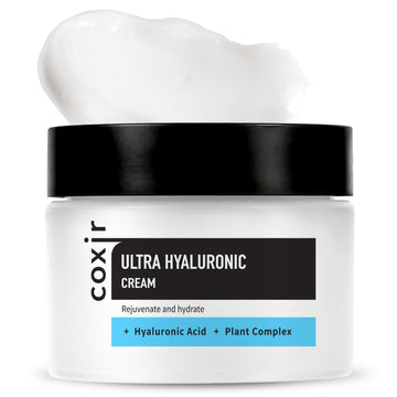 Coxir Ultra Hyaluronic Cream | Daily Facial Moisturizer For Dry, Dehydrated Skin L Hyaluronic Acid, Betaine, Plant Complex L Lightweight, Hydrating Moisturizing Cream [50Ml /1.69 Fl.Oz.]