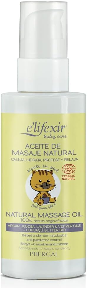 E'Lifexir Baby Care | Natural Massage Oil | | Moisturises And Protects Delicate Skin | 100% Natural Ingredients | 125Ml
