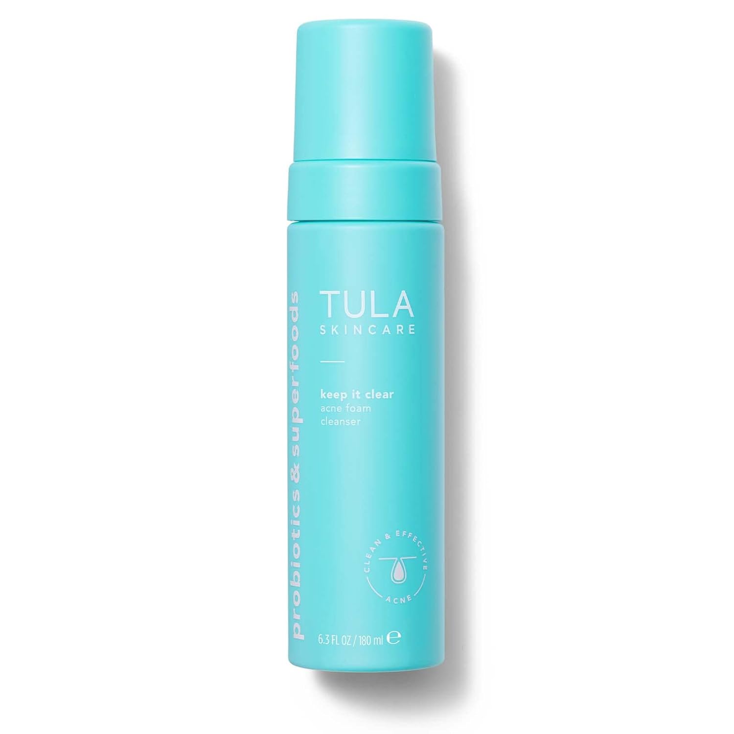 Tula Skin Care Keep It Clear - Acne Foam Cleanser, Contains Salicylic & Azelaic Acid & Probiotics, Clears & Soothes Acne, Brightens Past Blemish Marks, 6.3 Fl Oz