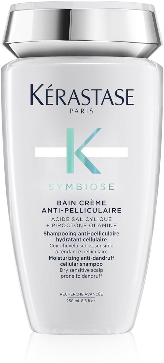 Kérastase Symbiose, Moisturising Anti-Dandruff Cellular Shampoo, For Dry, Sensitive Scalps Prone To Dandruff, Sulphate-Free, Silicone-Free, Bain Crème Anti-Pelliculaire, 250 Ml