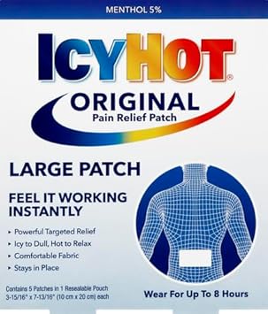 Icy Hot Original Medicated Pain Relief Patch, Large, 5 Count