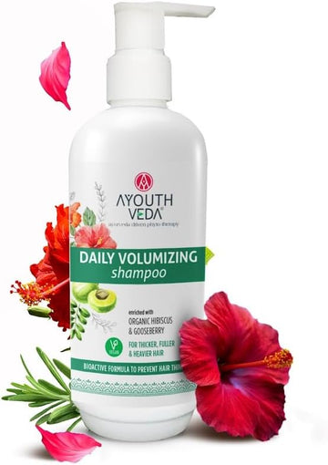 Ayouthveda Daily Volumizing Shampoo, Hair Volume & Nourishment, Vegan, 300Ml