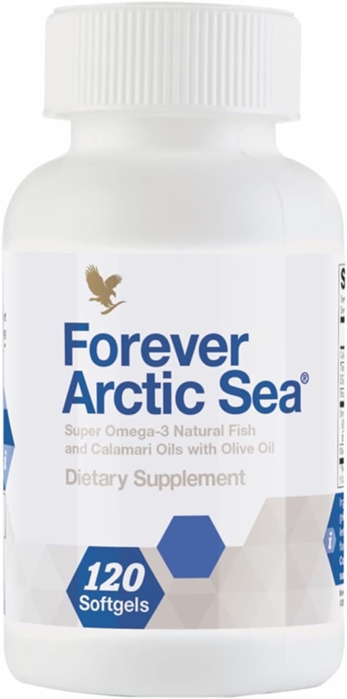 Forever Living - Forever Arctic Sea Omega-3 Softgels - for Heart, Brain, and Eye Health - Blend of Fish, Calamari, and Olive Oil - 120 Softgels