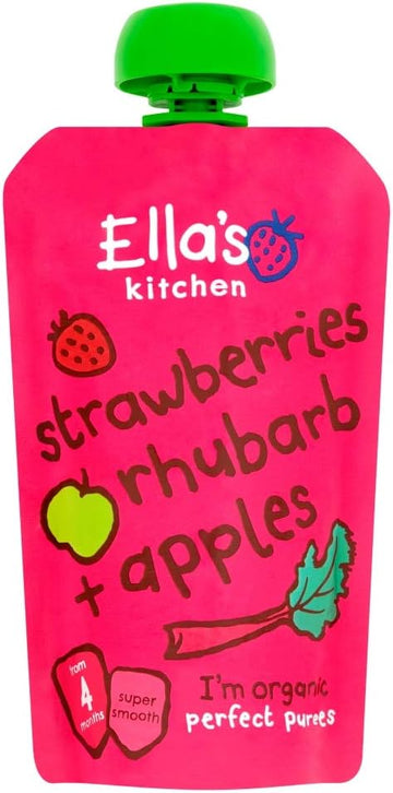 Ella'S Kitchen Strawberries Rhubarb + Apples From 4 Months, 120G