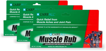 CareAll (3 Pack) 3.0 oz. Muscle Rub Non-Greasy Cream. Compare to The Active Ingredients of Greaseless Bengay, 10% Menthol & 15% Methyl Salicylate