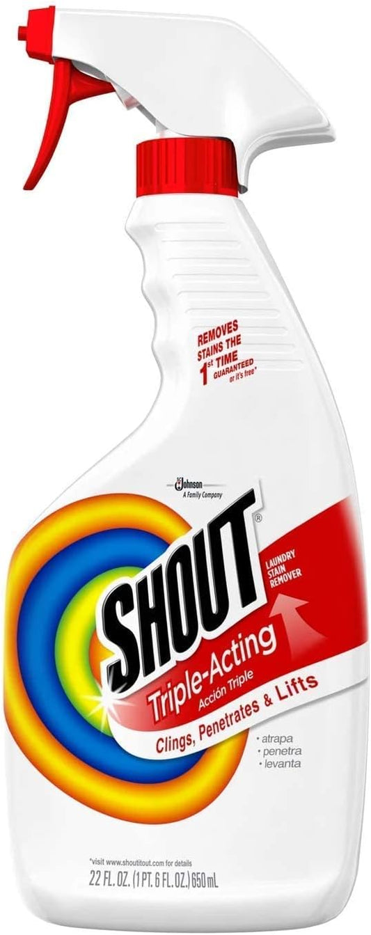 Shout Laundry Stain Remover Trigger Spray - 22 Ounce - Pack of 3