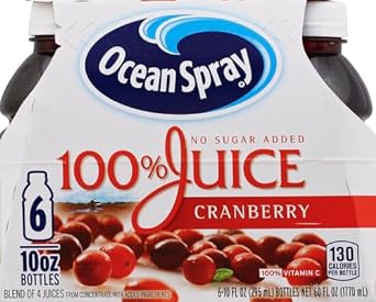 Ocean Spray® 100% Juice Cranberry Juice Blend, 10 Fl Oz, 6 Count (Pack of 1)