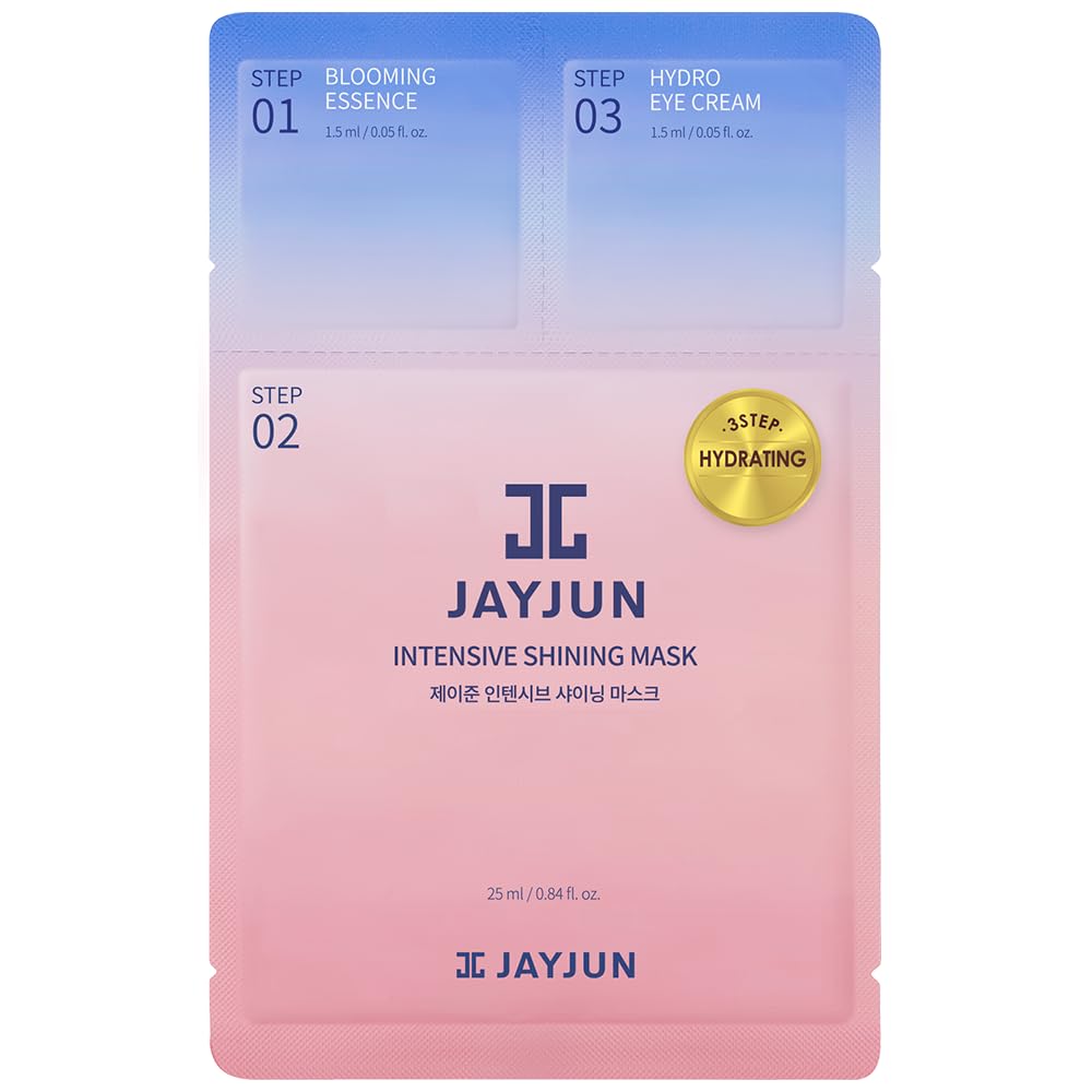 Jayjun Official Intensive Shining Mask, Lavender Extract, Pack Of 10 Sheets, 25Ml, 0.84 Fl. Oz,Hydrating, Essence, Eye Cream, 3 Step