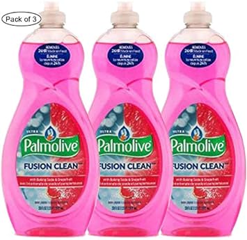 Palmolive Ultra Dish Liquid Fusion Clean Baking Soda & Grapefruit 591Ml (Pack of 3) : Health & Household