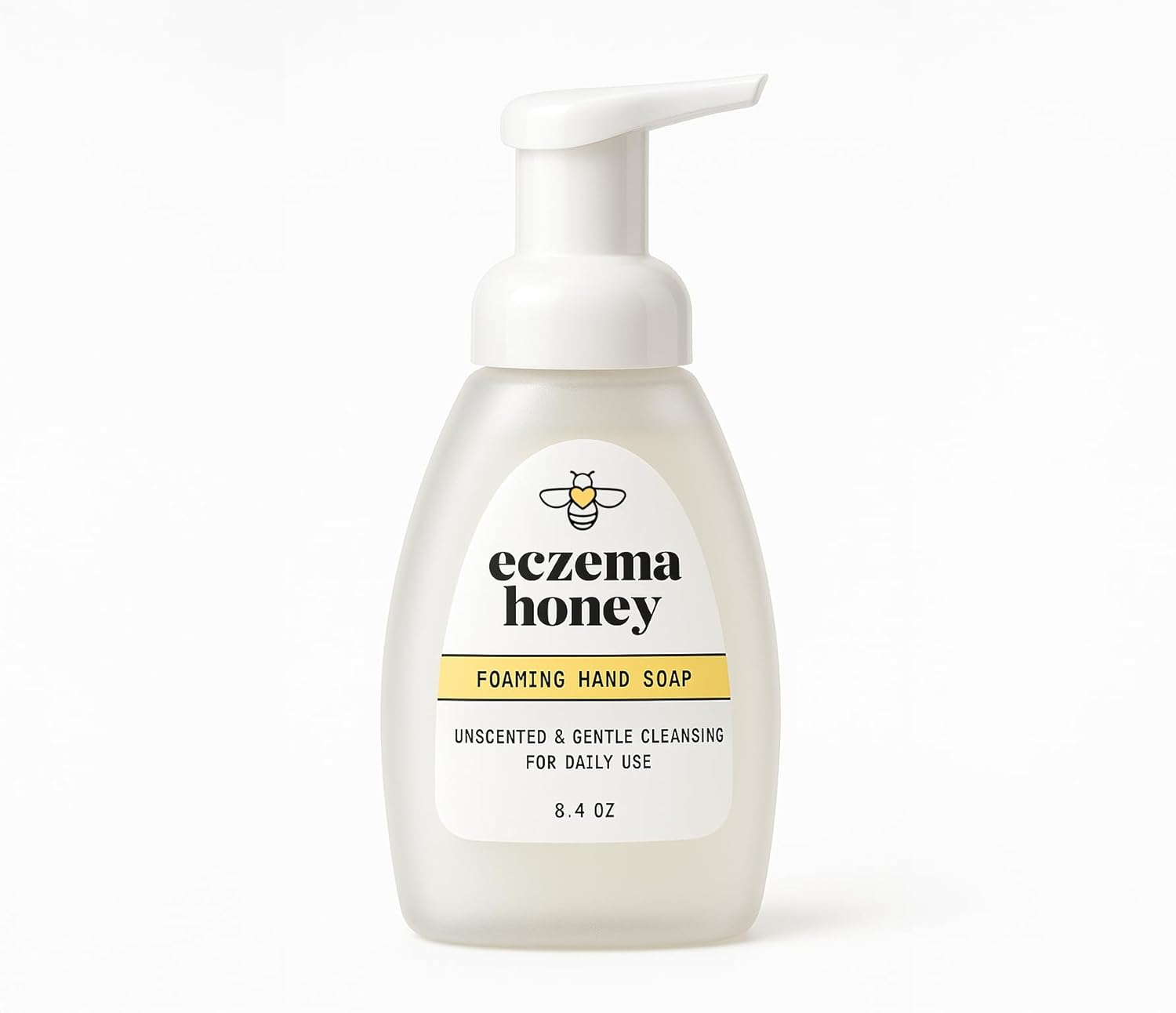 Eczema Honey Gentle Foaming Hand Soap - Gentle Cleanser For Dry Hands - Non-Toxic Unscented Hand Soap - Natural Hand Cleaner For Bathroom & Kitchen - Organic Honey Handwash (8.4 Oz)