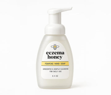 Eczema Honey Gentle Foaming Hand Soap - Gentle Cleanser For Dry Hands - Non-Toxic Unscented Hand Soap - Natural Hand Cleaner For Bathroom & Kitchen - Organic Honey Handwash (8.4 Oz)