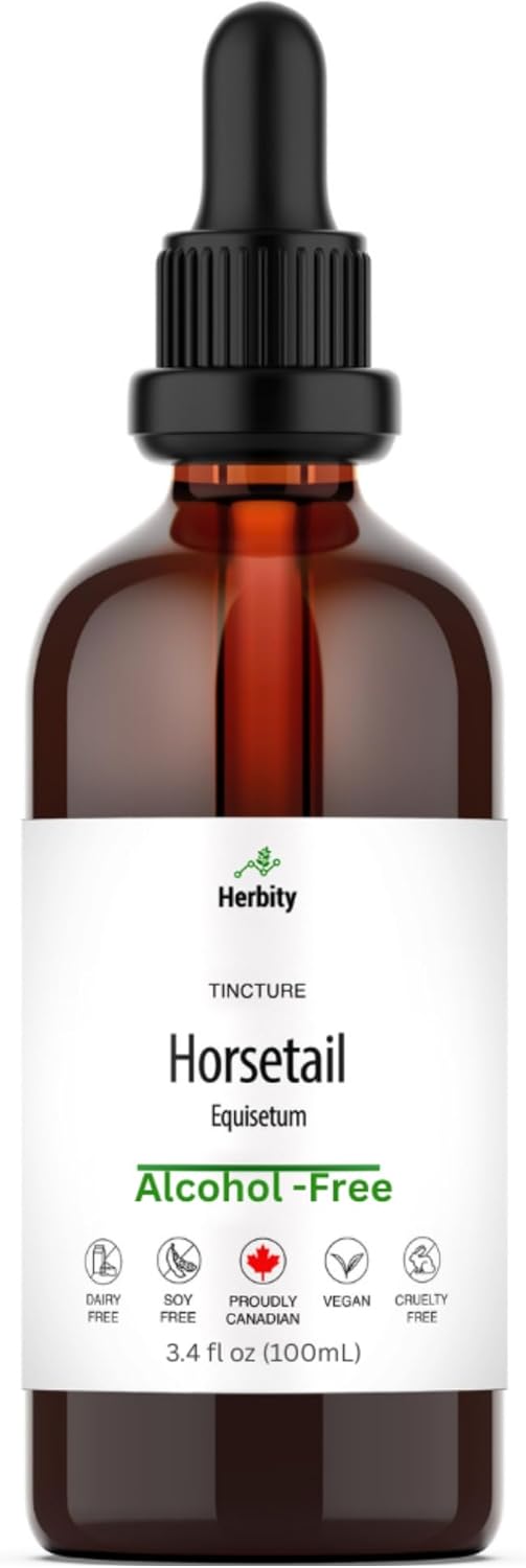 Horsetail Tincture – Alcohol-Free Herbal Extract For Hair, Skin, Nails & Bone Support – Vegan, Sugar-Free, Glycerin-Based Supplement – 3.4 Fl Oz (100 Ml)