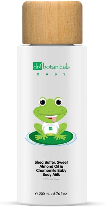 Dr Botanicals Baby Body Milk With Shea Butter, Sweet Almond Oil & Chamomile | Dermatologically Tested, 99.18% Natural, 100% Vegan | 200Ml
