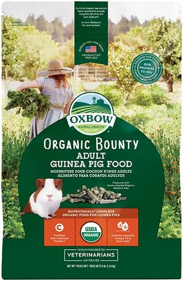 Oxbow Animal Health Organic Bounty Adult Guinea Pig Food - All Natural Adult Guinea Pig Food - 3 Lb