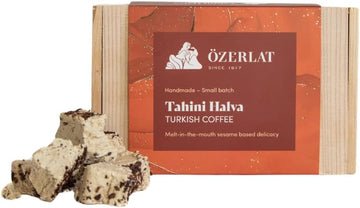 Ozerlat Real Tahin Helva - Coffee – Halva Luxury Gourmet Artisan Dessert Sweets, Premium Quality Natural Ingredients, Vegan, Gluten Free (300G)