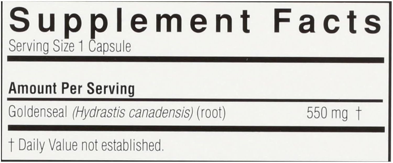 Nature's Answer Goldenseal Root Vegetarian Capsules, 50-Count | Promotes Overall Wellness | Natural Immune Booster | Inflammatory Reducer : Health & Household