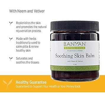 Banyan Botanicals Soothing Skin Balm - Certified Organic,  - Neem and Vetiver Supporting the Natural Healing Process of Red, Irritated Skin, and Scaly, Dry Rashes