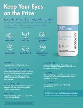 Isotonix Vision Formula With Lutein – Supports Eye Health, Vision & Circulation – Antioxidants, Zinc, Vitamin C, E, Bilberry, Zeaxanthin – Eye Supplement For Clarity & Protection - 30 Servings