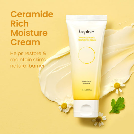 Beplain Ceramide Skin Barrier Cream (2.02 Fl Oz / 60Ml) | Chamomile Intense Moisturizing Facial Cream | Daily Soothing & Nourishing Treatment For Sensitive Skin | Korean Skin Care