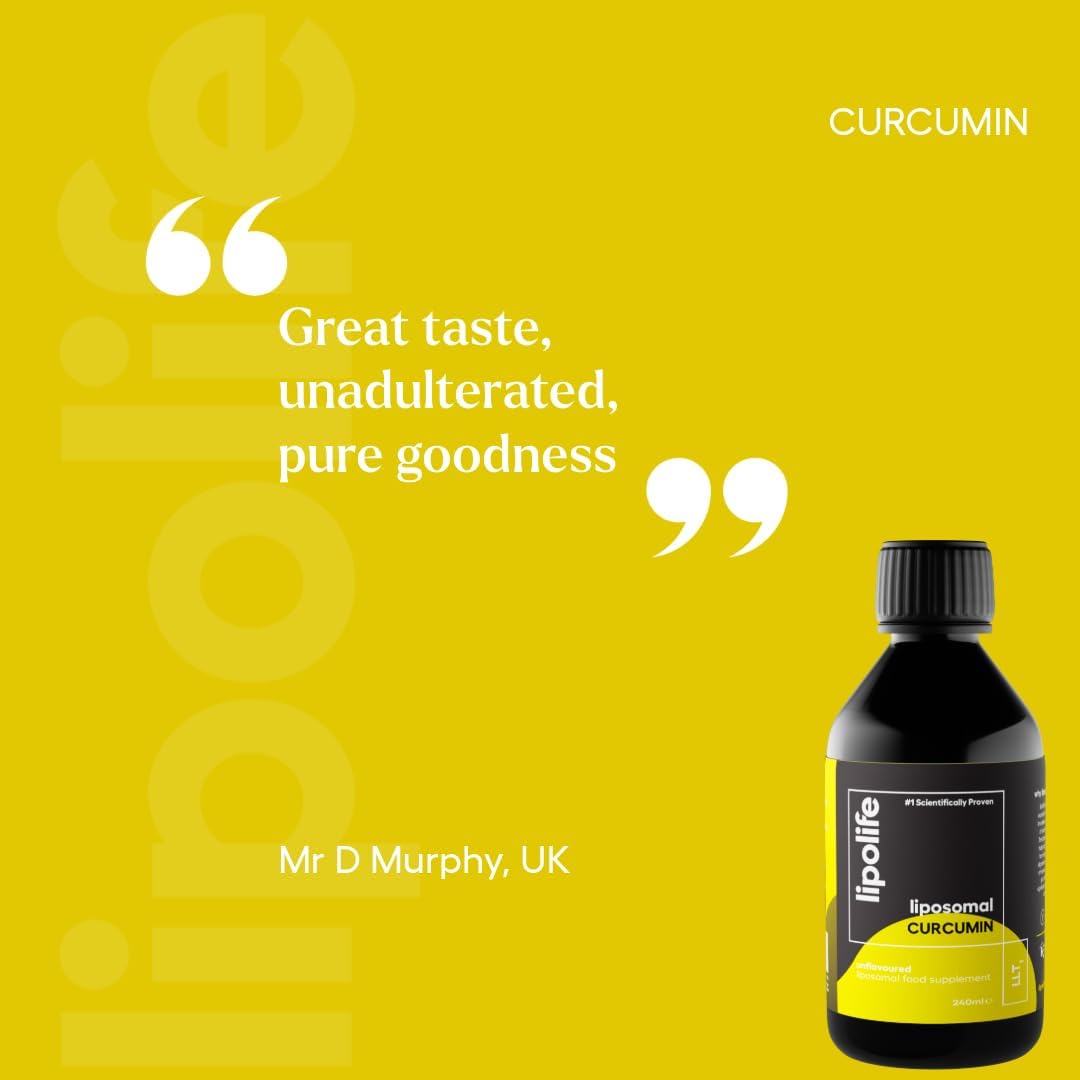 lipolife liposomal Curcumin C3 Complex (95% curcuminoids) | Highly Bioavailable | High Strength | Extract derived from The Curcuma Longa (Turmeric) | 240ml/48 Servings LLT1 : Amazon.co.uk: Health & Personal Care