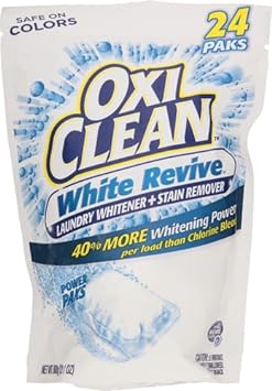 OxiClean White Revive Laundry Whitener and Stain Remover Power Paks, 24 Count (Pack of 2)