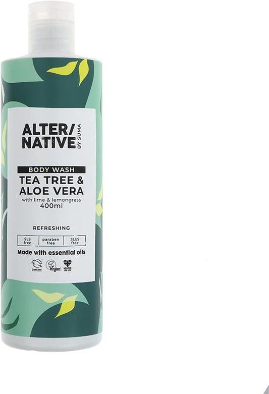 Alter/Native Natural Plant-Powered Cruelty Free Body Wash (Tea Tree & Aloe Vera, 400Ml)