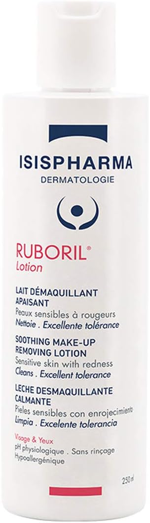 Isispharma Ruboril Cleansing Milk - Micellar For Sensitive And Blemished Skin - No Rinse Cleanser Face And Eyes - Makeup Remover Fragrance-Free - Made In France