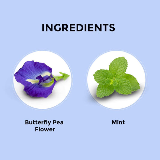 Blue Tea - Butterfly Pea Flower Tea - Mint -15 Count - Plant Based Tea Bag | Refreshing Blend | Anti-Oxidant - Flower Based - Herbal Tea - Caffeine-Free - Non-Gmo - Vegan | Eco-Conscious Tin Pack