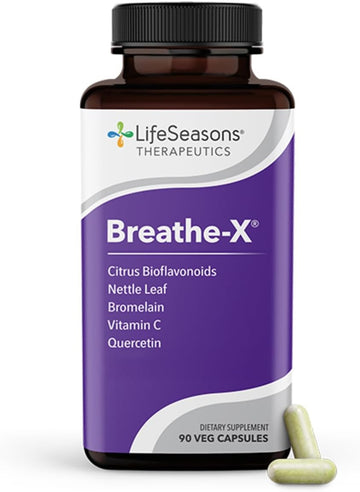 Breathe-X - Allergy & Sinus Relief Supplement - Supports Sinuses & Nasal Discomfort - Non-Drowsy & Fast-Acting - Quercetin, Bromelain, Citrus Bioflavonoids, Nettle Leaf & Vitamin C - 180 Capsules