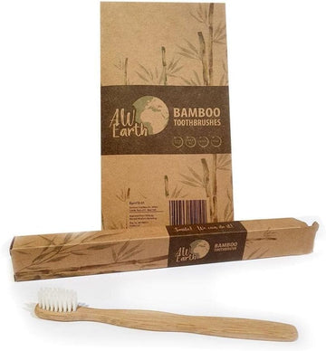 Eco Friendly Bamboo Toothbrushes Family Pack Of 4, Vegan
