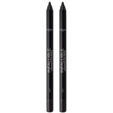 L'Oreal Paris Makeup Infallible Pro-Last Pencil Eyeliner, Waterproof And Smudge-Resistant, Glides On Easily To Create Any Look, Black, 0.042 Oz., 2 Count