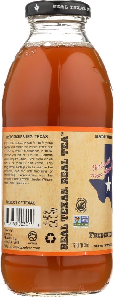 Texas Tea Fredericksburg Peach Tea, 16 Fluid Ounce - 12 Per Case