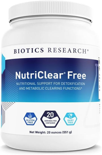 Biotics Research Nutriclear ® Free – Easy-To-Use Powder. Nutritional Support For Detoxification And Metabolic Clearing. Glutathione. Nac. 17 G Organic Pea Protein Per Serving. Medium Chain Triglycerid