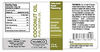 Pure Coconut Oil, 4Oz. 100 Pure And Natural Oil. Skin Care. Soap Making. Baking