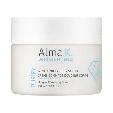 Alma K Gentle Milky Body Scrub - Exfoliating Body Scrub - Body Exfoliator - Shower Scrub With Shea Butter - Exfoliating Scrub For Women - 8.4 Oz