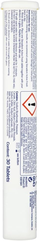 Steradent Active Fresh 30 Tablets (Pack Of 12 Total 360 Tablets)