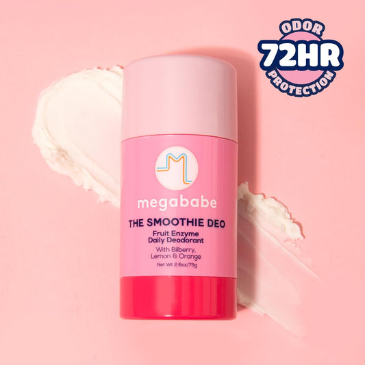 Megababe Daily Deodorant - The Smoothie Deo With Coconut & Fruit Enzymes | 72 Hour Odor Protection | Aluminum-Free, All Natural | Free From Parabens, Sulfates & Phthalates | 2.6 Oz