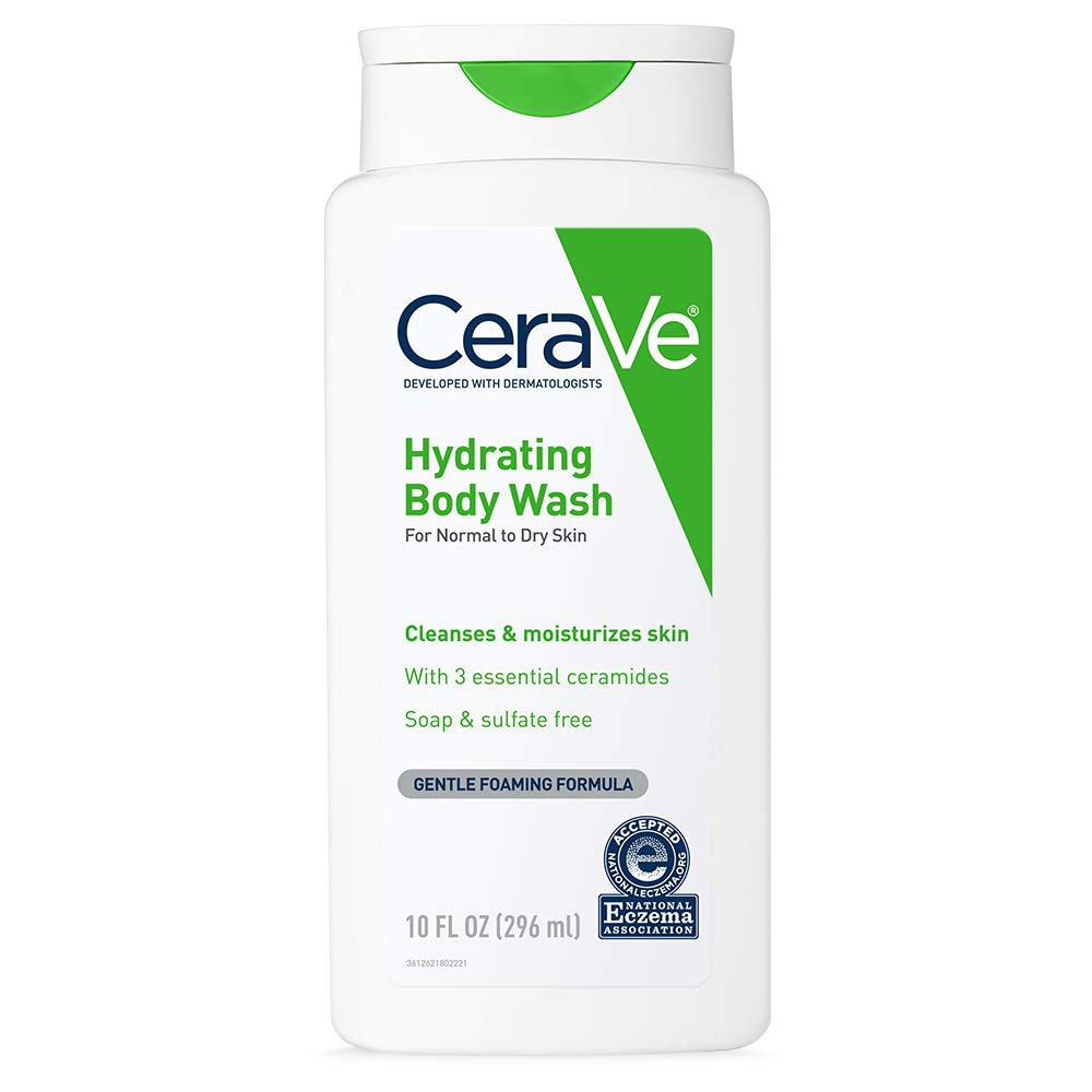 Cerave Body Wash For Dry Skin | Moisturizing Body Wash With Hyaluronic Acid And Ceramides | Paraben, Sulfate & Fragrance Free | 10 Ounce