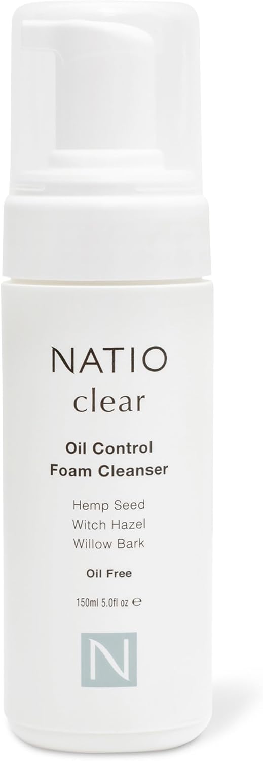 Natio Australia Clear Oil Control Foam Cleanser, 150 Ml - Acne Face Wash - Face Cleanser With Tea Tree, Witch Hazel - For Oily, Acne Prone Skin
