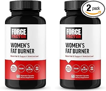 Force Factor Women’S Fat Burner, Metabolism Booster, And Weight-Loss Supplement Support, Green Tea Fat Burner Weight-Loss Pills To Help With Energy, Diet, And Exercise, Vegan, Non-Gmo, 60 Capsules