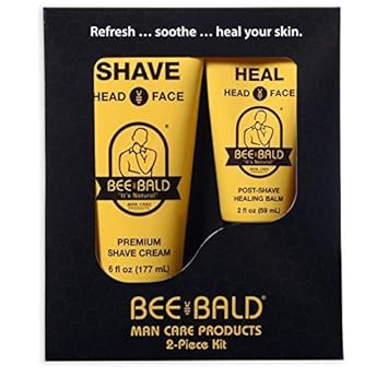 Bee Bald Premium Gift Set For Bald Men, Perfect To Combine With Head Shavers For Bald Men Gift - Includes Bald Head After Shave And Shaving Cream (2 Piece Kit)