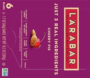 Larabar Cherry Pie, Gluten Free Vegan Fruit & Nut Bars, 1.7 Oz Bars, 6 Ct