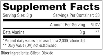 Metabolic Nutrition Beta Alanine, 300 Grams, Powder
